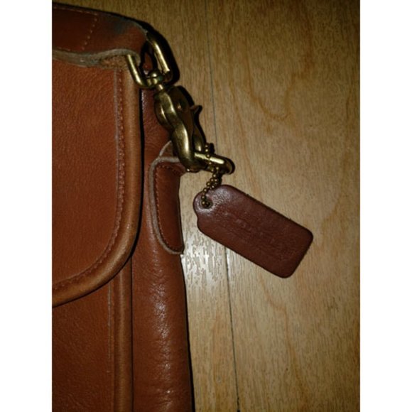 Coach Lexington Briefcase with Strap Tan Leather Vintage 90s Brass Turnlock - Picture 7 of 10